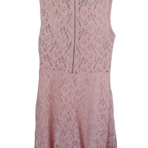 Tea n Rose Womens Pink Lace Sleeveless Fit and Flare Sheath Mini Dress Sz Small - Picture 6 of 9